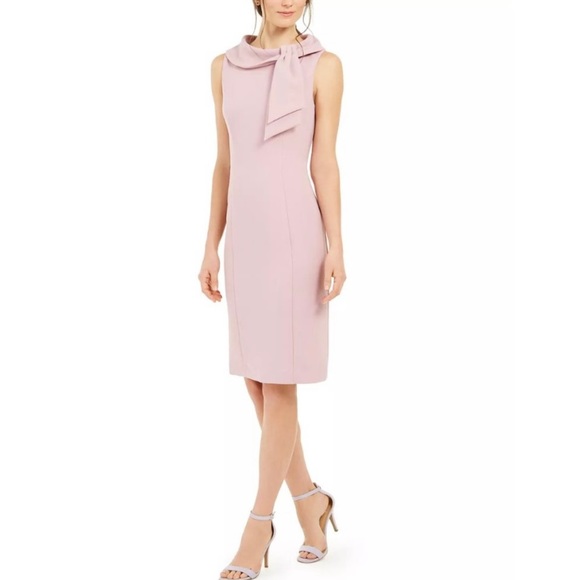 Harper Rose Tie Neck Sheath Dress Sz 8 - Picture 1 of 6